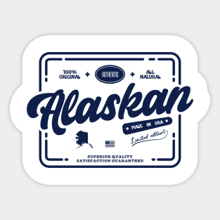 Original Alaskan Dark Vintage Stamp Fun and Cool Alaska resident gift Sticker